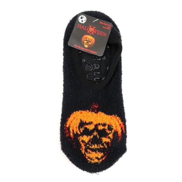 Halloween II Michael Myers Women 4-10 OSFM Fuzzy Slip On Liner Gripper Socks NEW - Picture 6 of 7